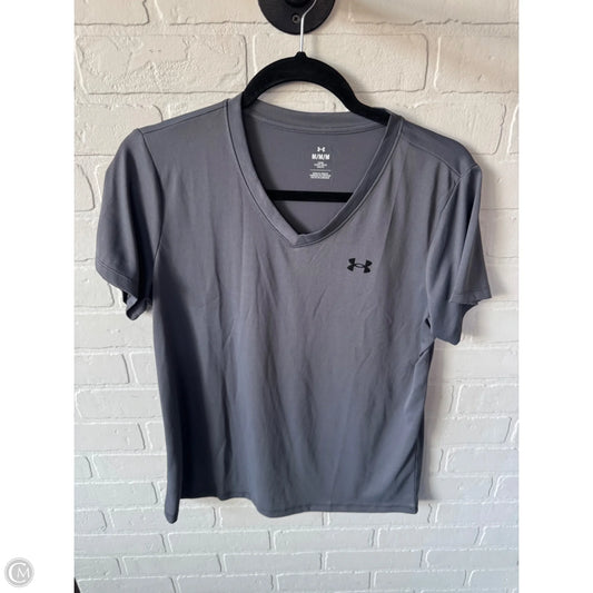 Athletic Top Short Sleeve By Under Armour In Grey, Size: M