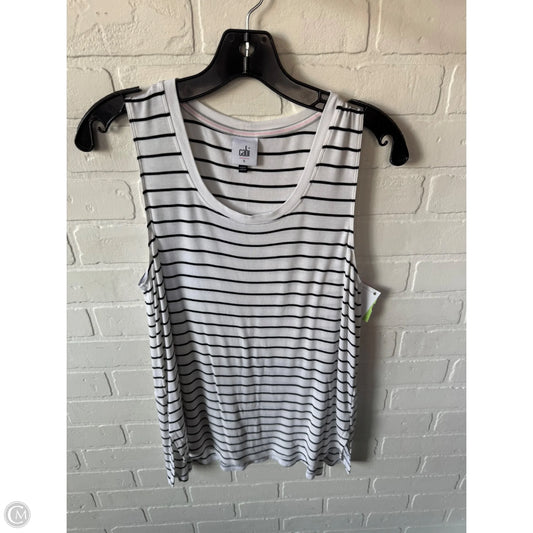 Top Sleeveless By Cabi In Black & White, Size: S