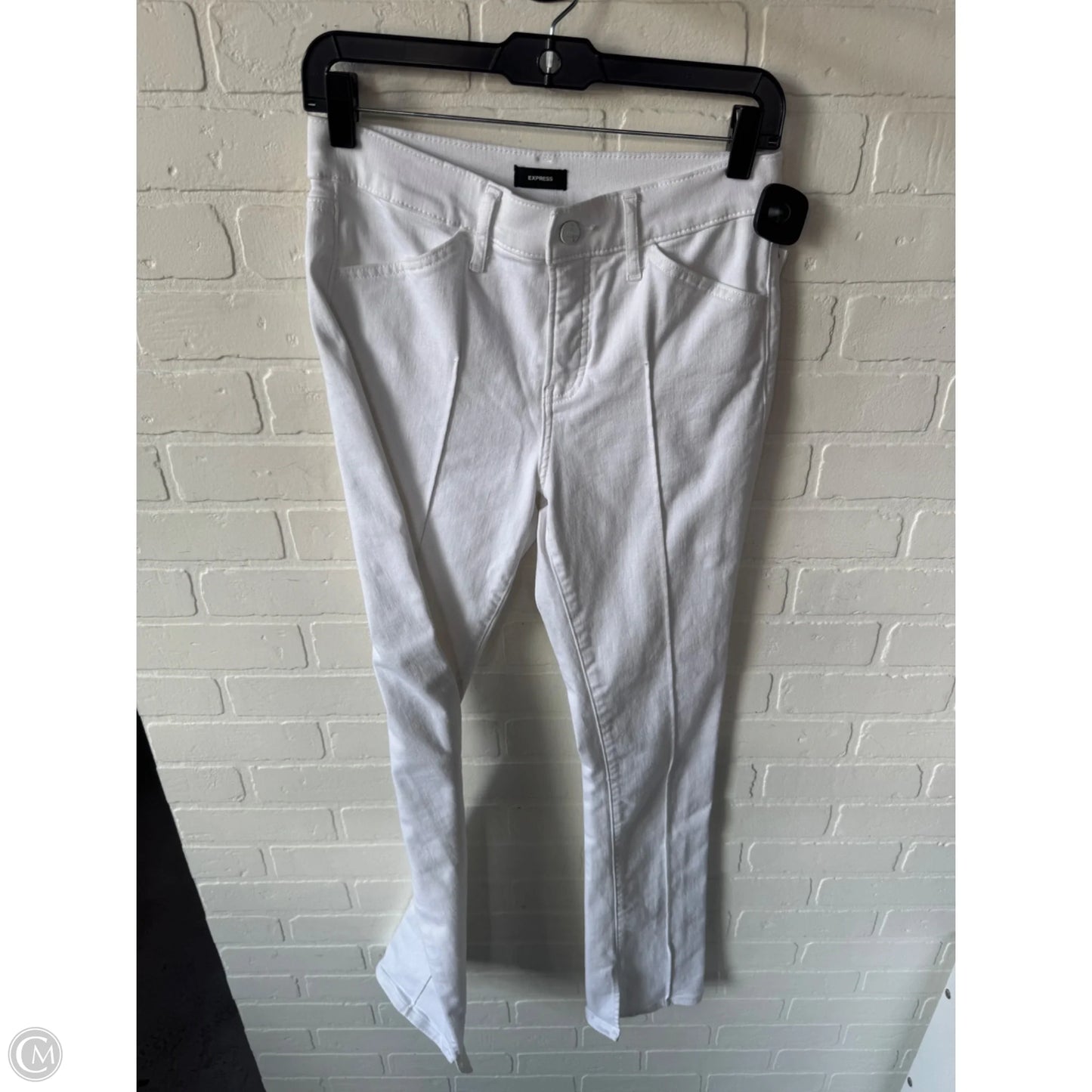 Jeans Straight By Express In White Denim, Size: 6