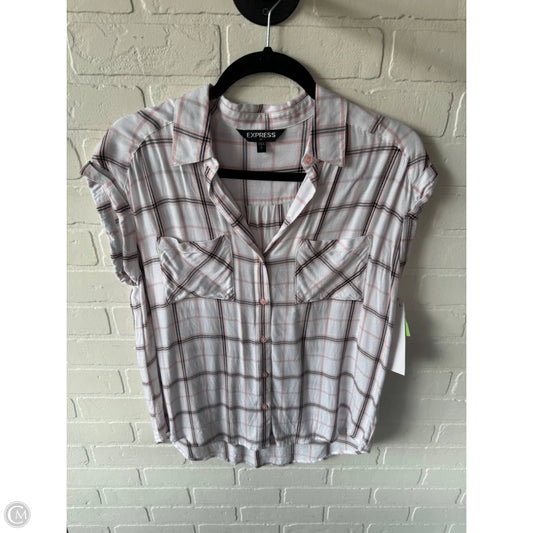 Top Sleeveless By Express In Pink & White, Size: S
