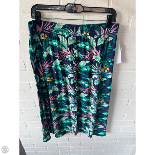 Skirt Midi By Loft In Blue & Green, Size: 8
