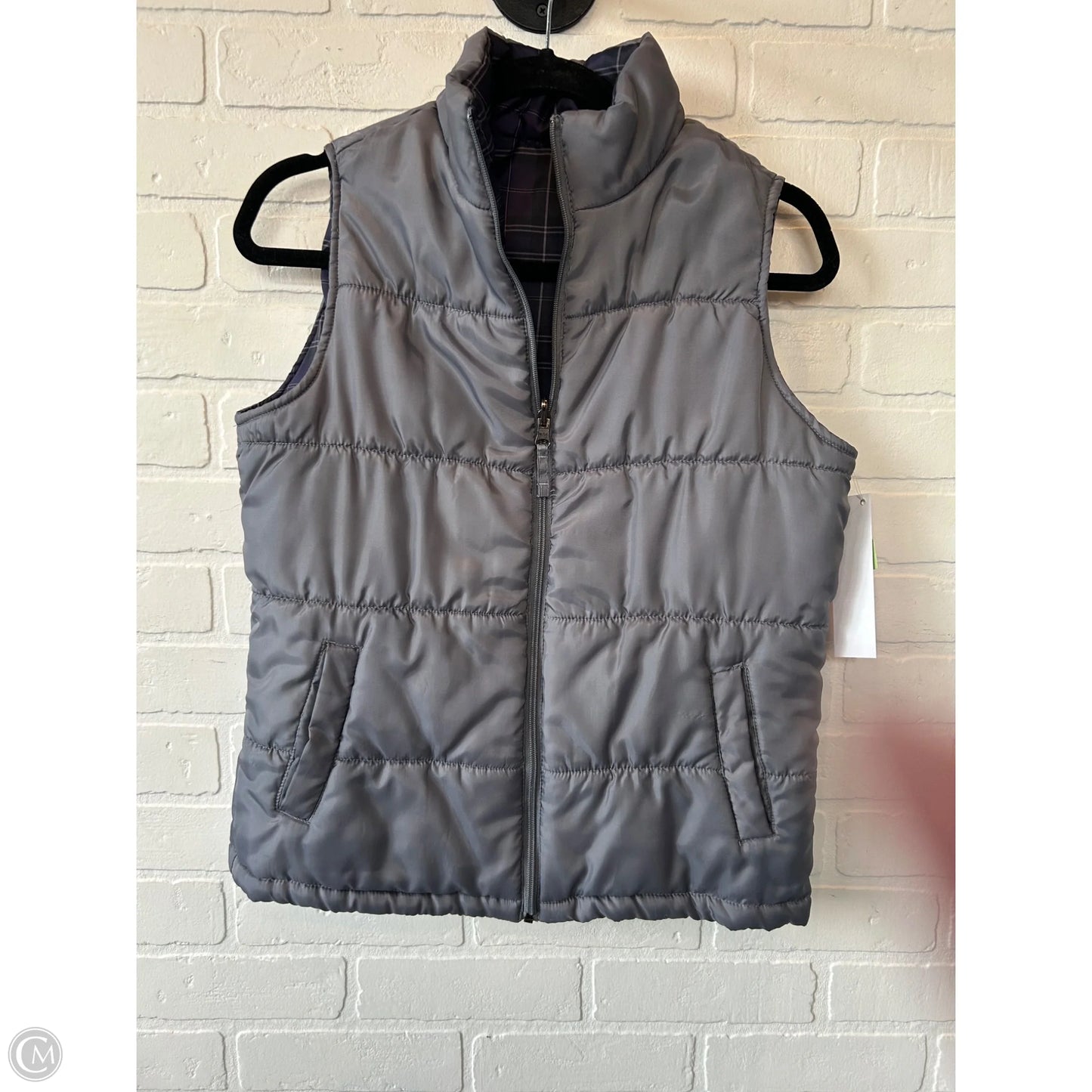 Vest Puffer & Quilted By Merona In Grey & Purple, Size: S