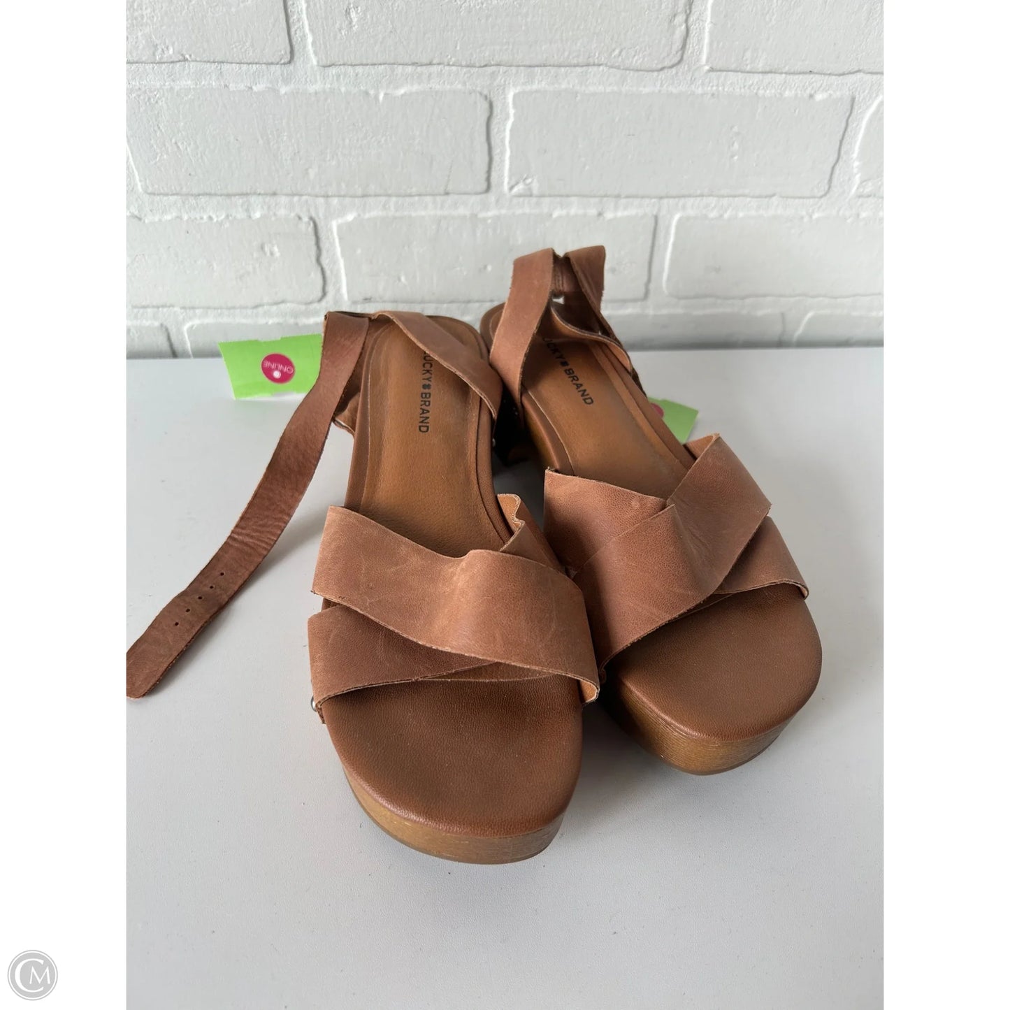 Sandals Heels Block By Lucky Brand In Brown, Size: 8.5