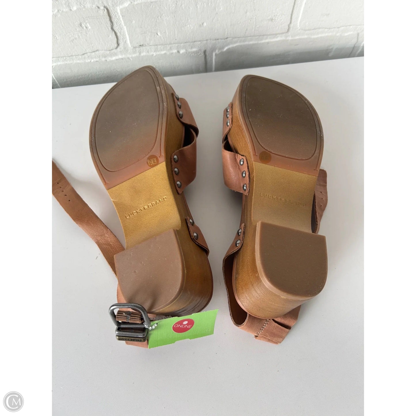 Sandals Heels Block By Lucky Brand In Brown, Size: 8.5