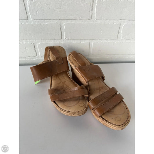 Sandals Heels Wedge By Born In Brown, Size: 8