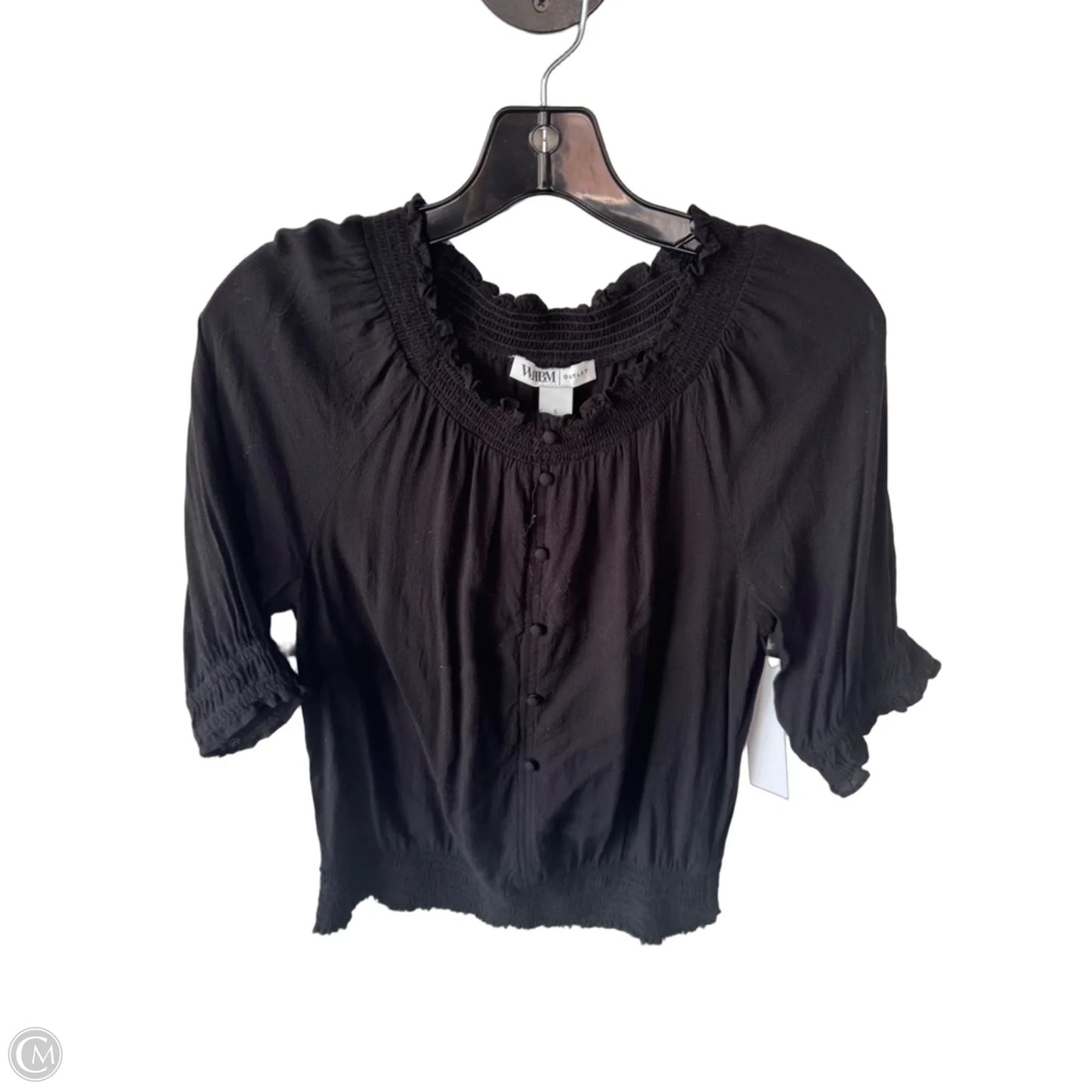 Blouse Short Sleeve By White House Black Market In Black, Size: S