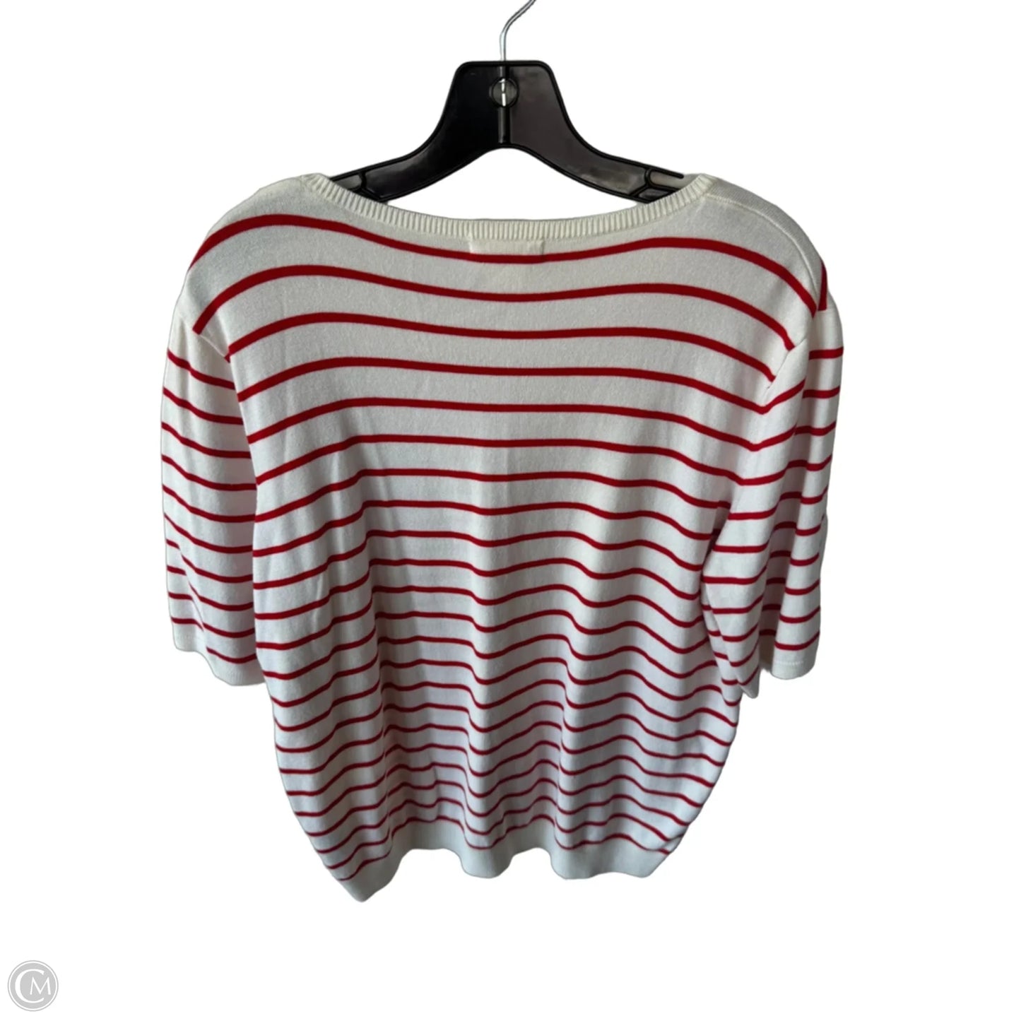 Sweater Short Sleeve By H&m In Red & White, Size: Xl