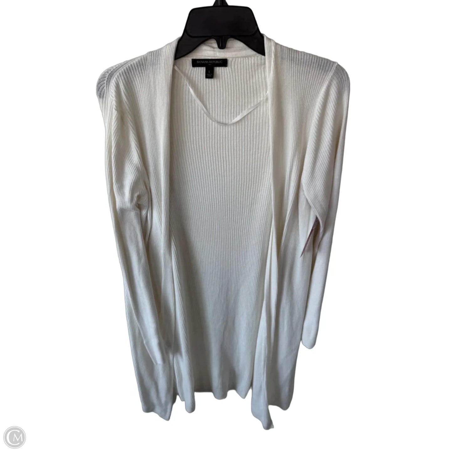 Sweater Cardigan By Banana Republic In Ivory, Size: L