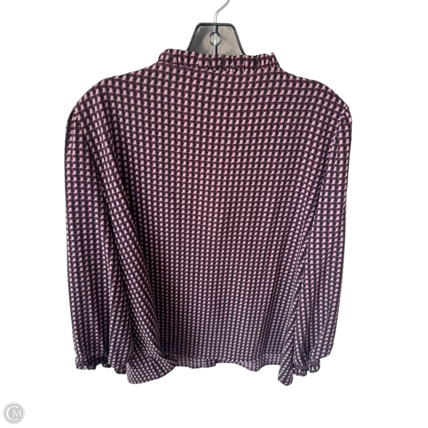 Blouse Long Sleeve By Cece In Black & Purple, Size: Xl