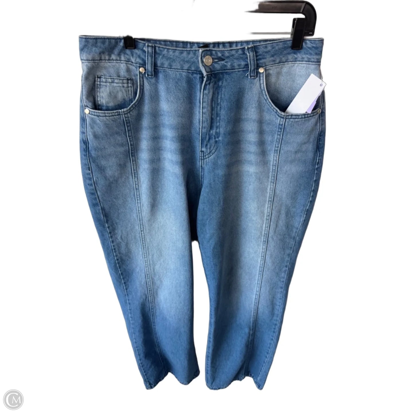 Jeans Straight By Boohoo Boutique In Blue Denim, Size: 10