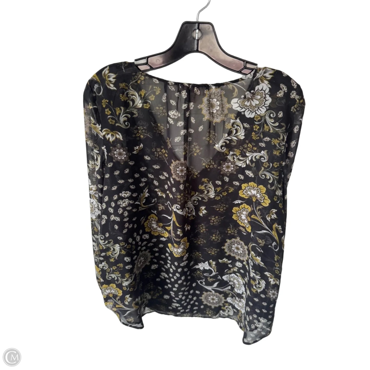 Blouse Long Sleeve By Loft In Black & Green, Size: M