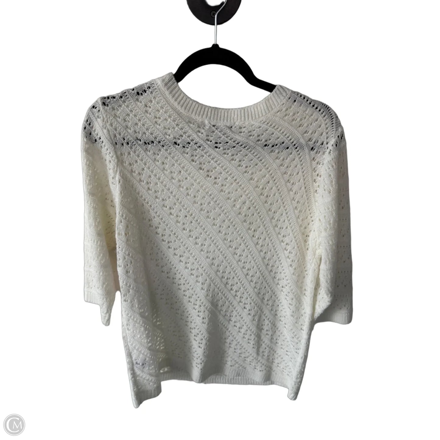 Sweater Short Sleeve By Emily Daniels In White, Size: M