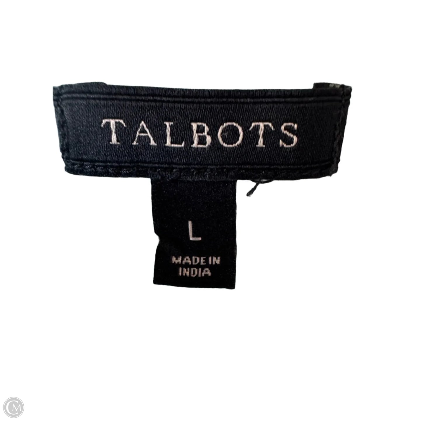 Blouse 3/4 Sleeve By Talbots In Green & White, Size: L