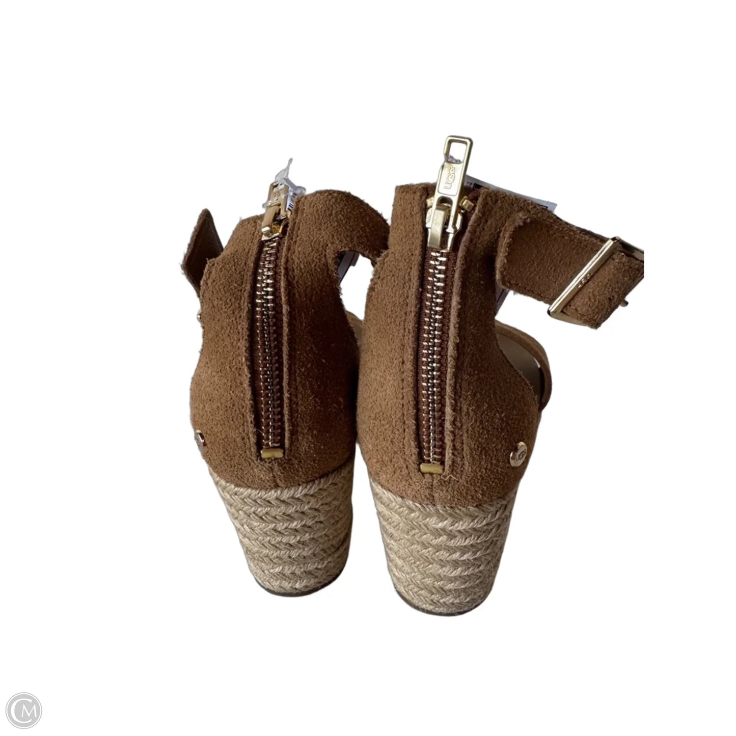 Sandals Designer By Ugg In Brown & Cream, Size: 8