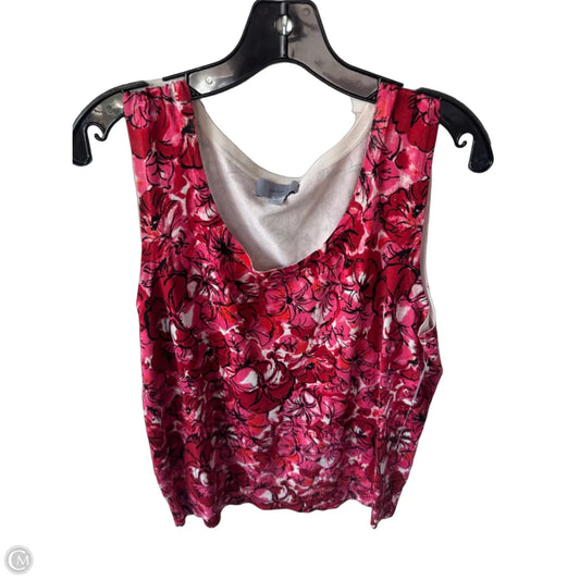 Vest Sweater By Amber Sun In Pink & Red, Size: L