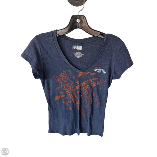 Top Short Sleeve By Nfl In Blue & Orange, Size: M