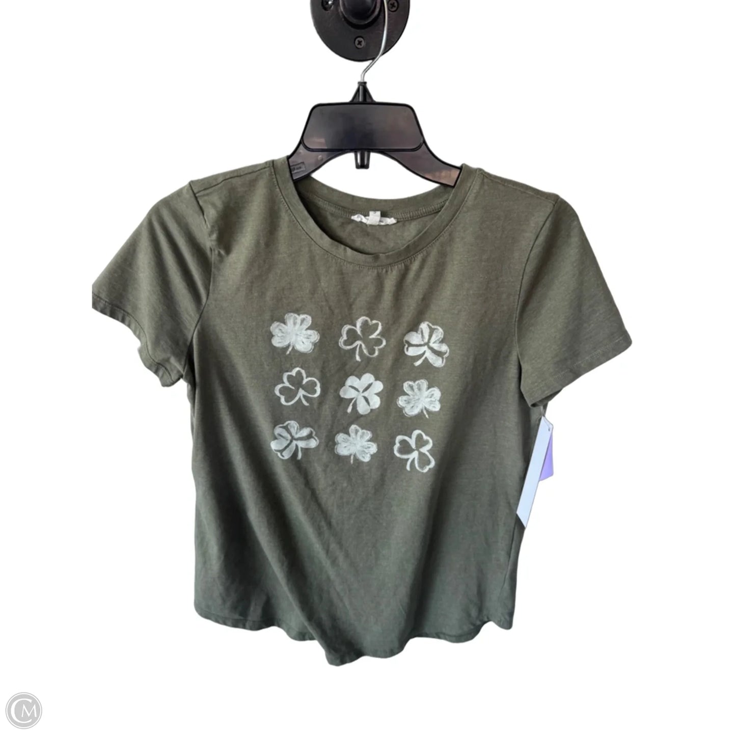 Top Short Sleeve Basic By Maurices In Green & White, Size: S