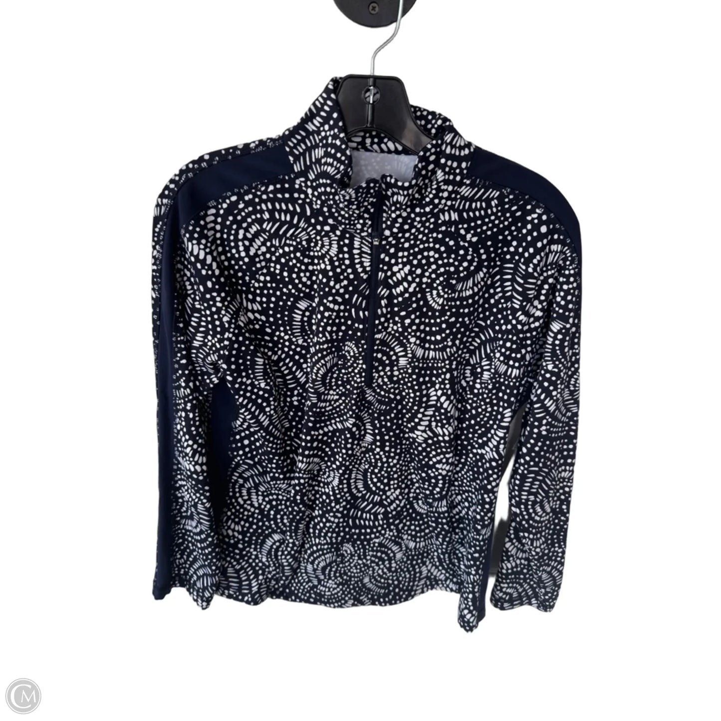 Athletic Top Long Sleeve Crewneck By Talbots In Blue & White, Size: Mp