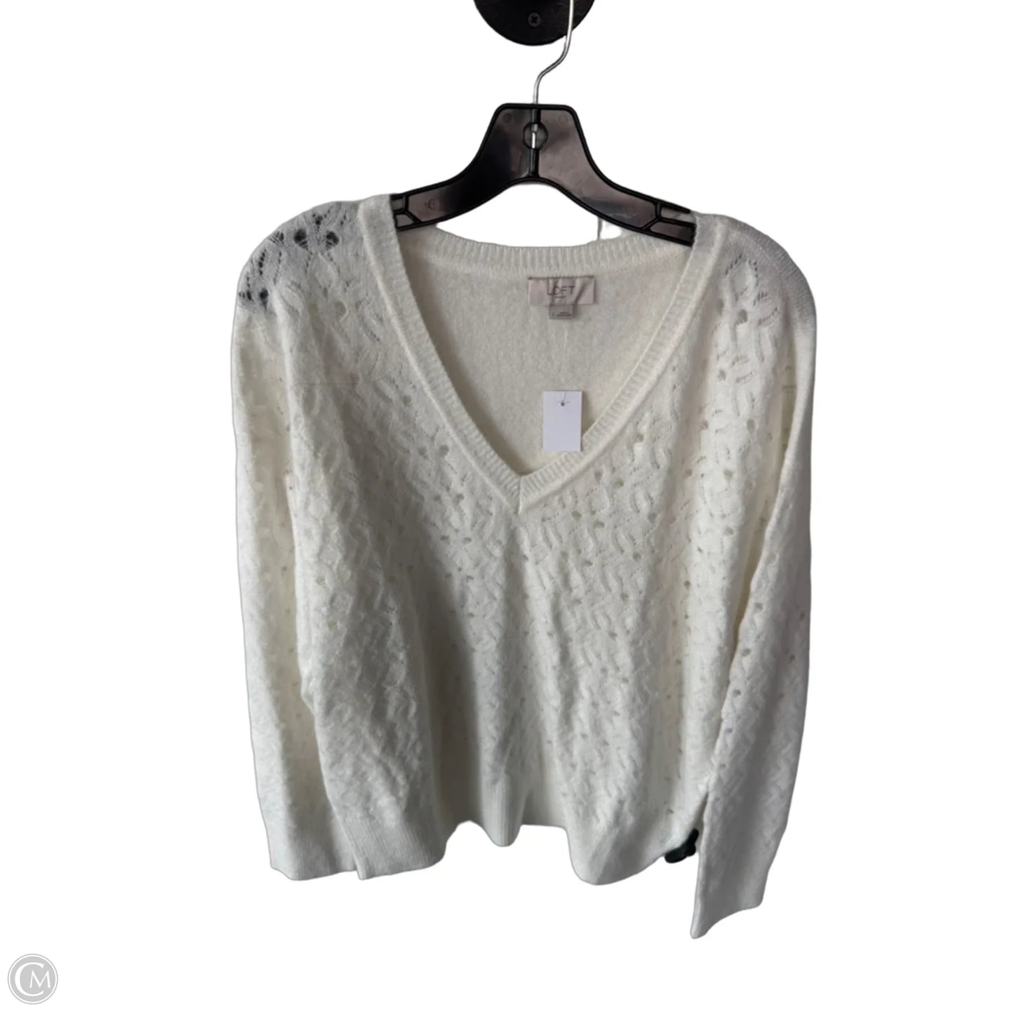 Sweater By Loft In White, Size: L