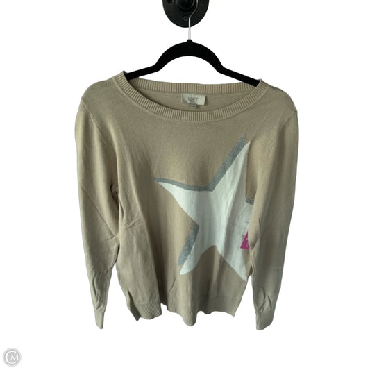Sweater By Loft In Tan & White, Size: M