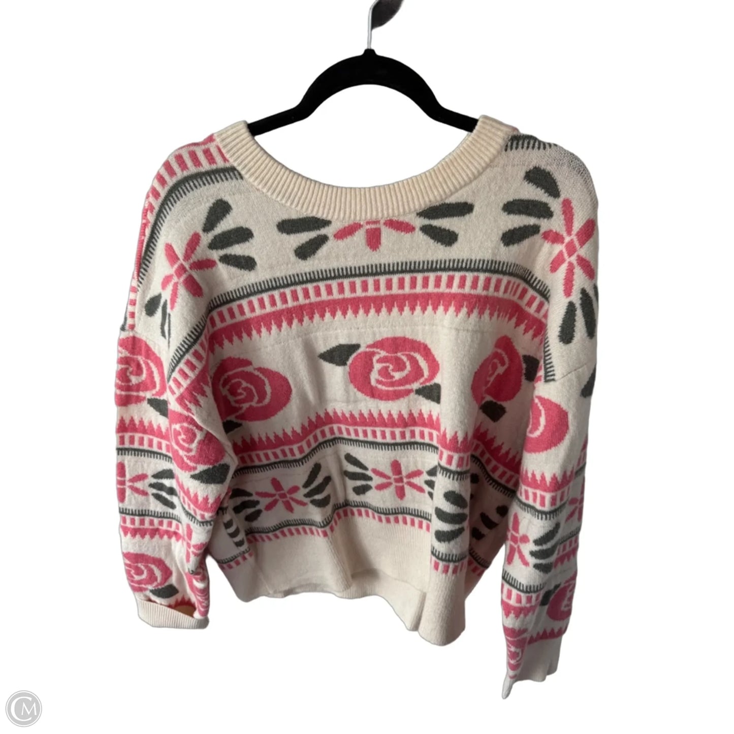Sweater By Loft In Green & Pink, Size: Xl