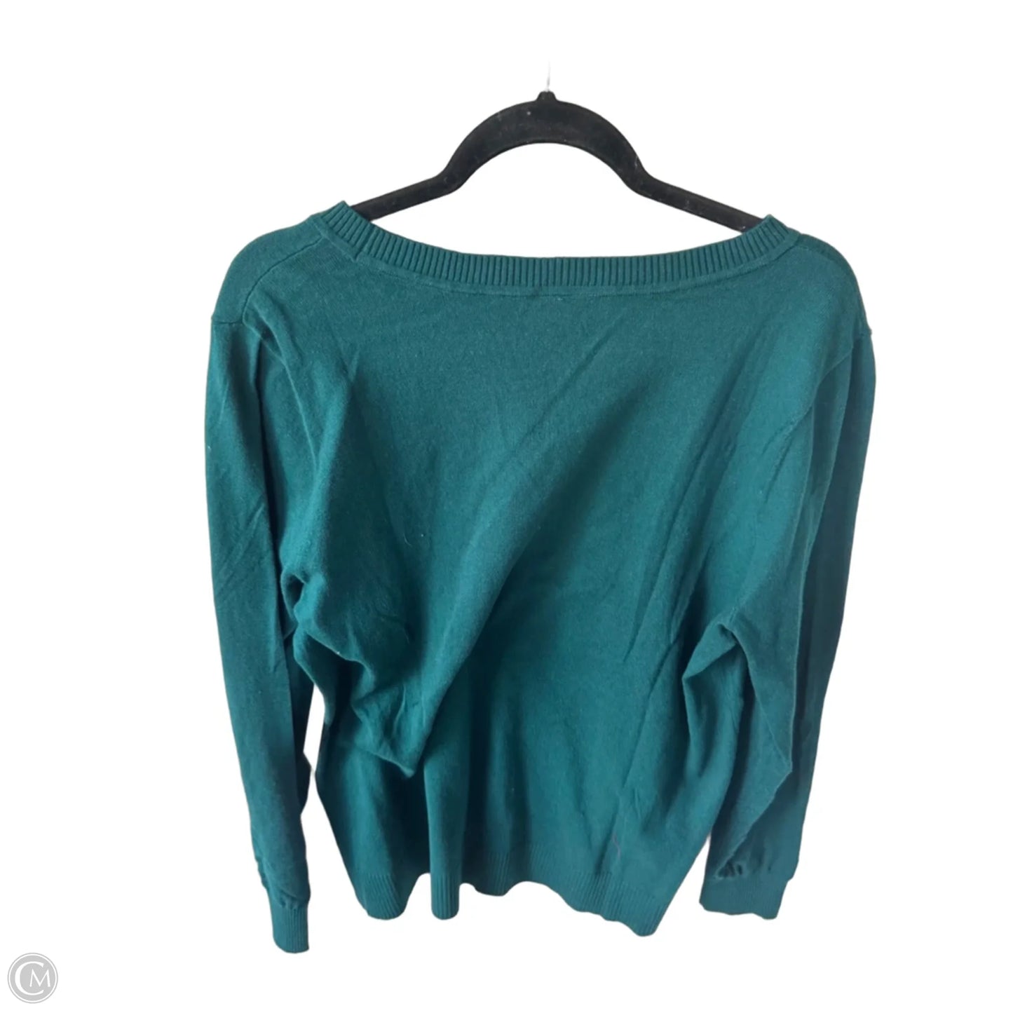 Sweater By Loft In Green & White, Size: Xl