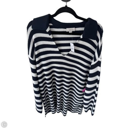 Sweater By Loft In Blue & White, Size: Xl