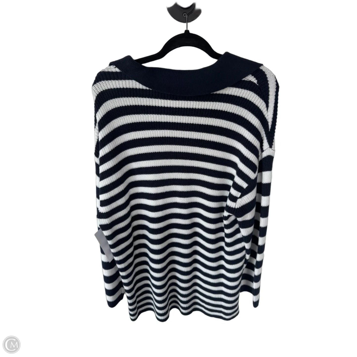 Sweater By Loft In Blue & White, Size: Xl