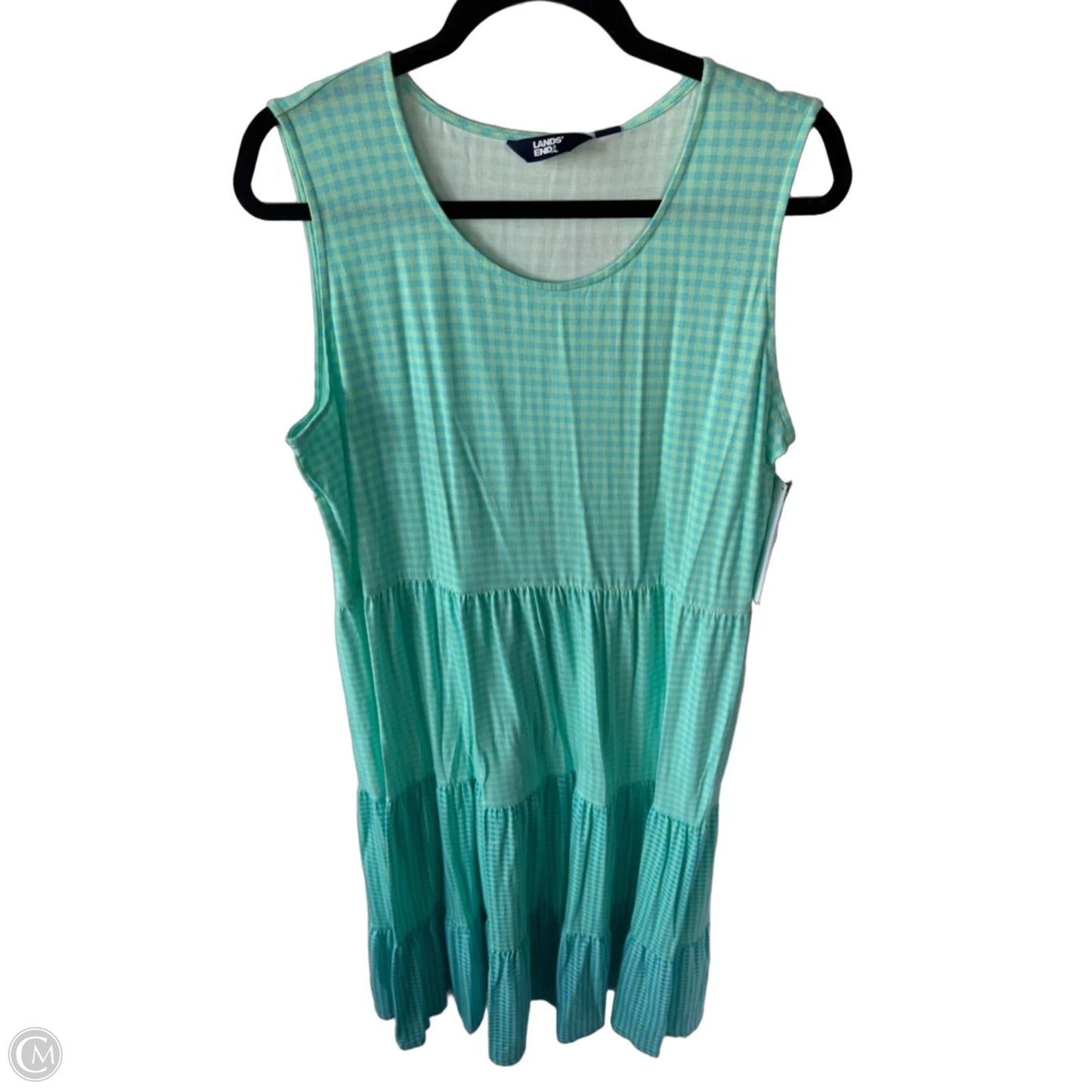 Dress Casual Midi By Lands End In Blue & Green, Size: Lp