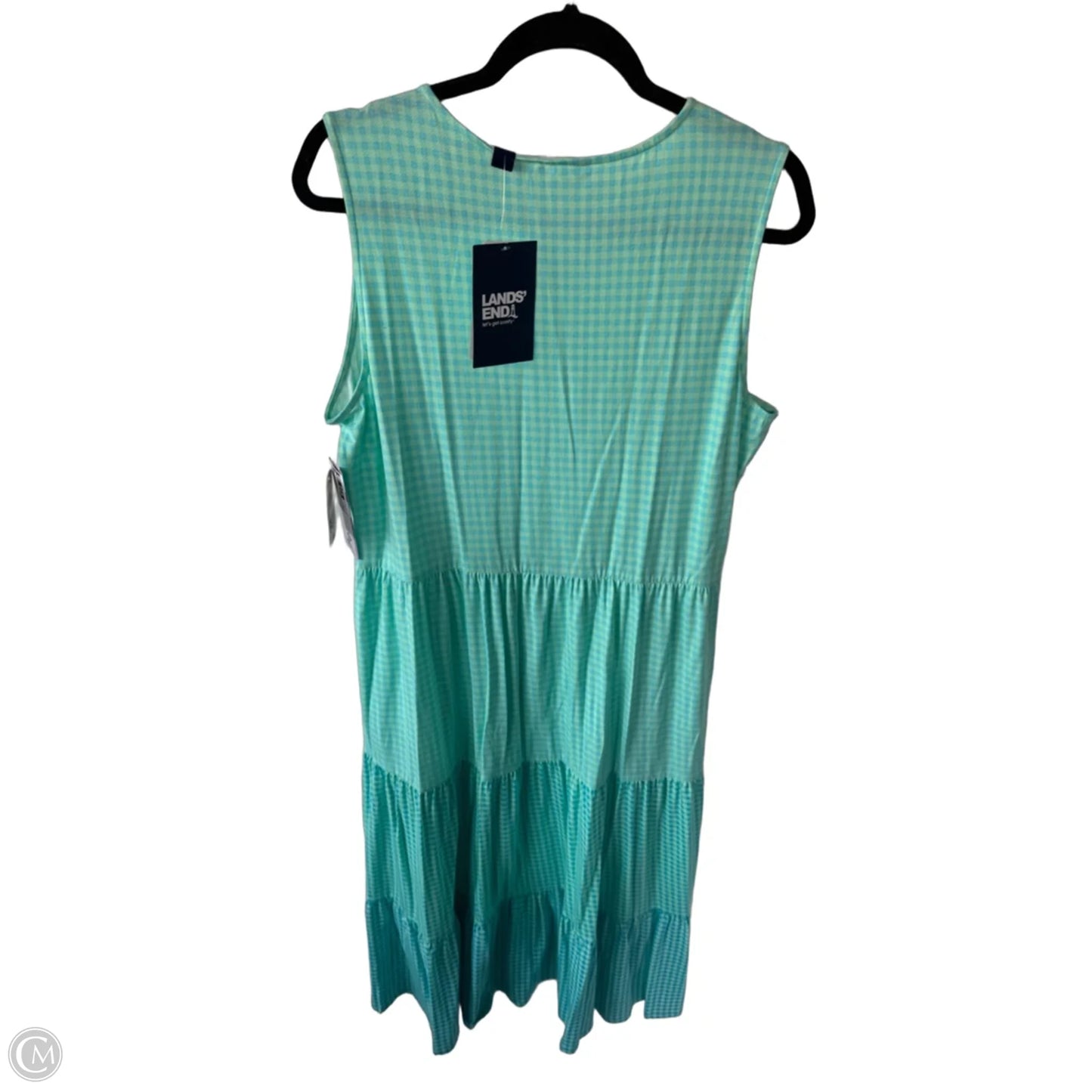 Dress Casual Midi By Lands End In Blue & Green, Size: Lp