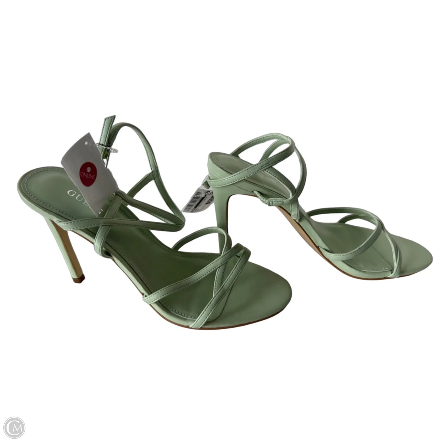 Sandals Heels Stiletto By Guess In Green, Size: 8.5