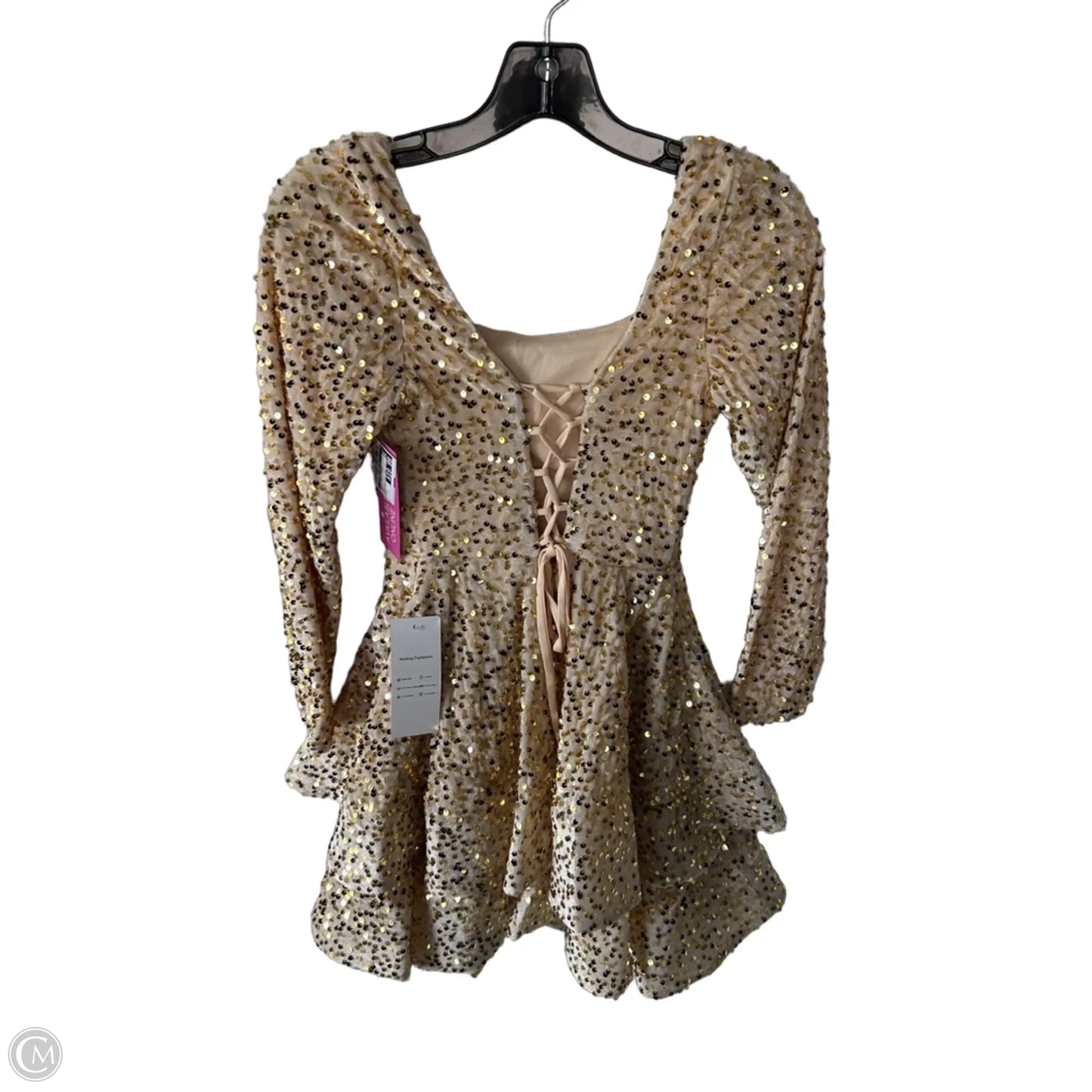 Dress Party Short By Clothes Mentor In Gold, Size: S