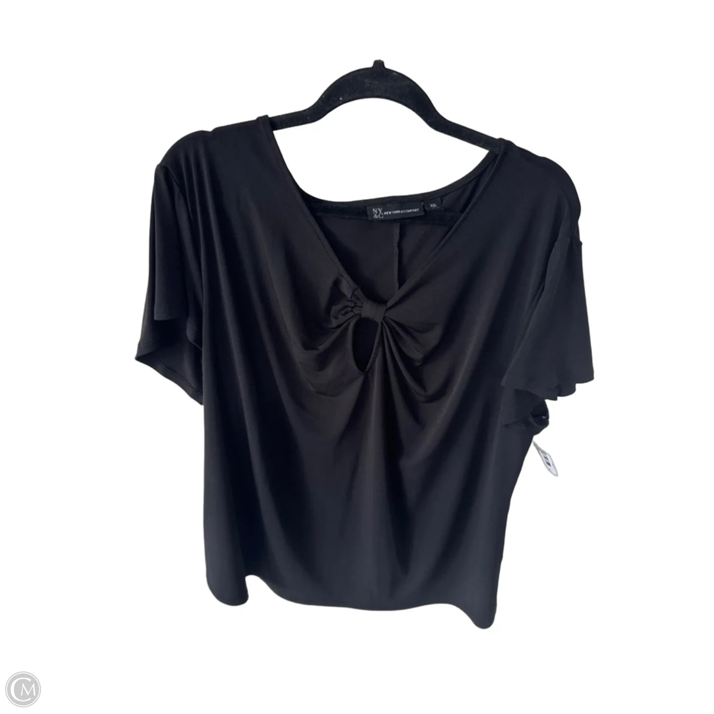 Top Short Sleeve By New York And Co In Black, Size: Xxl