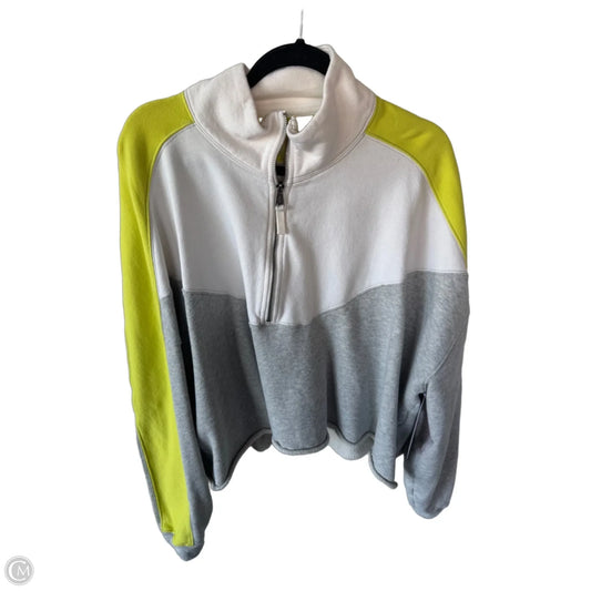 Sweatshirt Collar By Free People In Grey & Yellow, Size: M