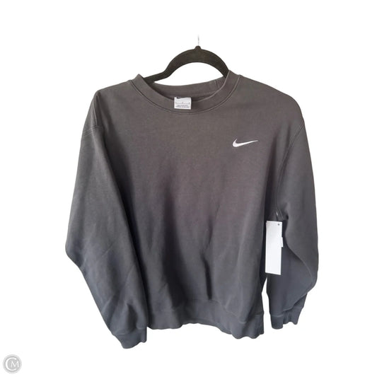 Sweatshirt Crewneck By Nike In Grey & White, Size: L