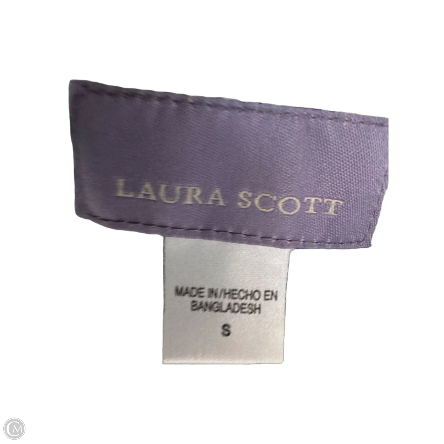 Blouse Sleeveless By Laura Scott In Blue & Yellow, Size: S
