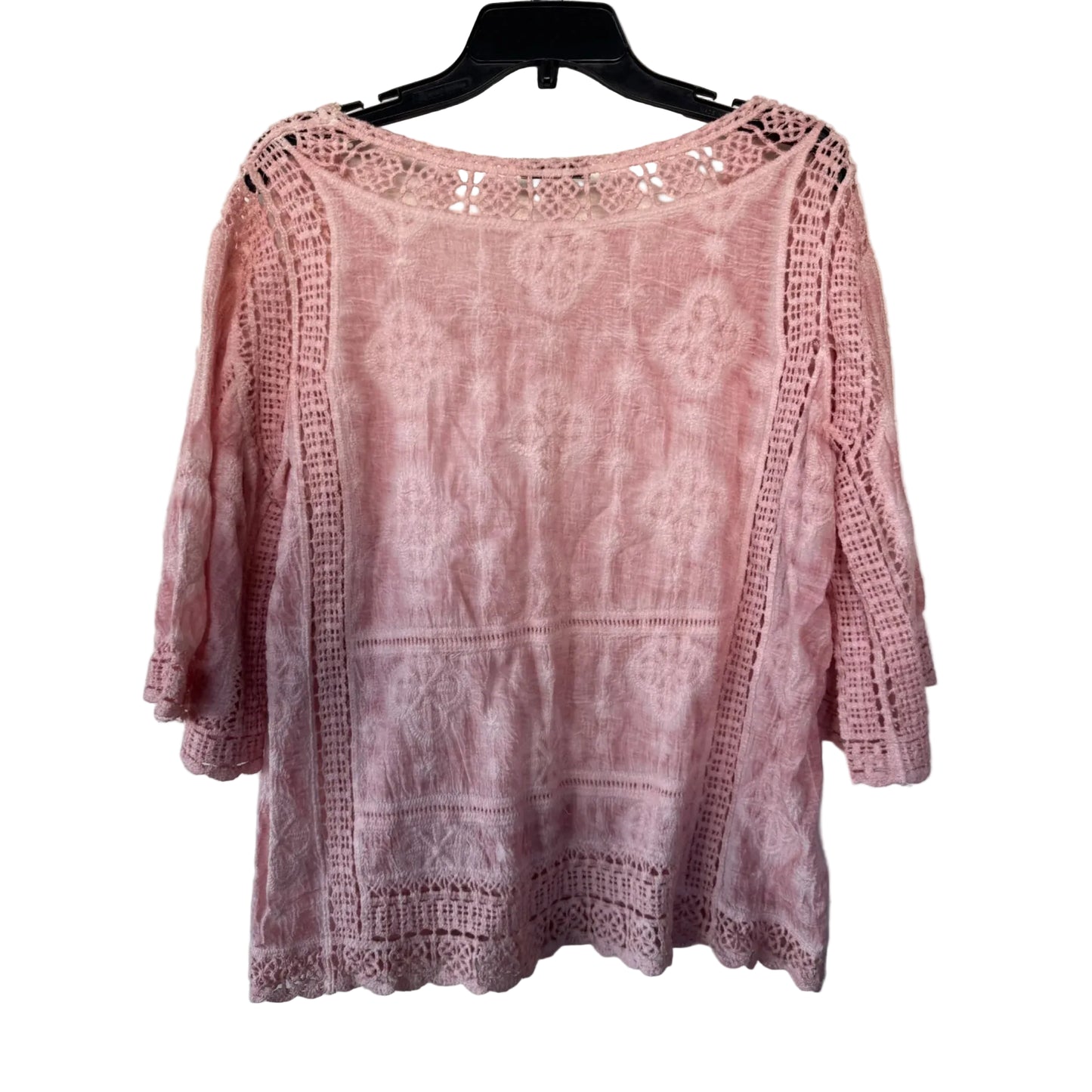 Top 3/4 Sleeve By Democracy In Pink, Size: S