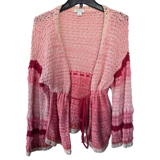 Sweater Cardigan By Sundance In Pink & Red, Size: S