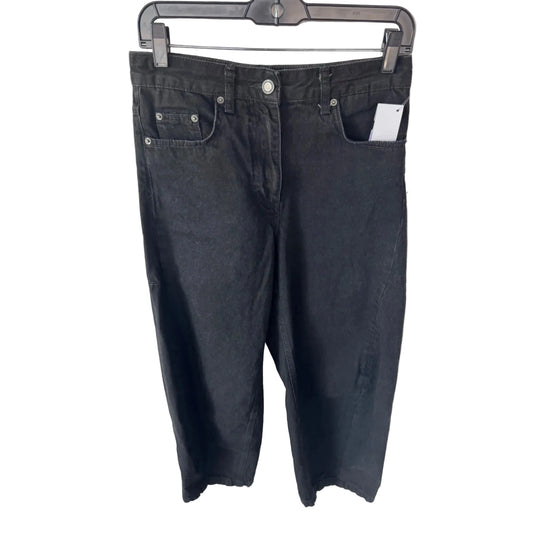 Jeans Wide Leg By Zara In Black Denim, Size: 4