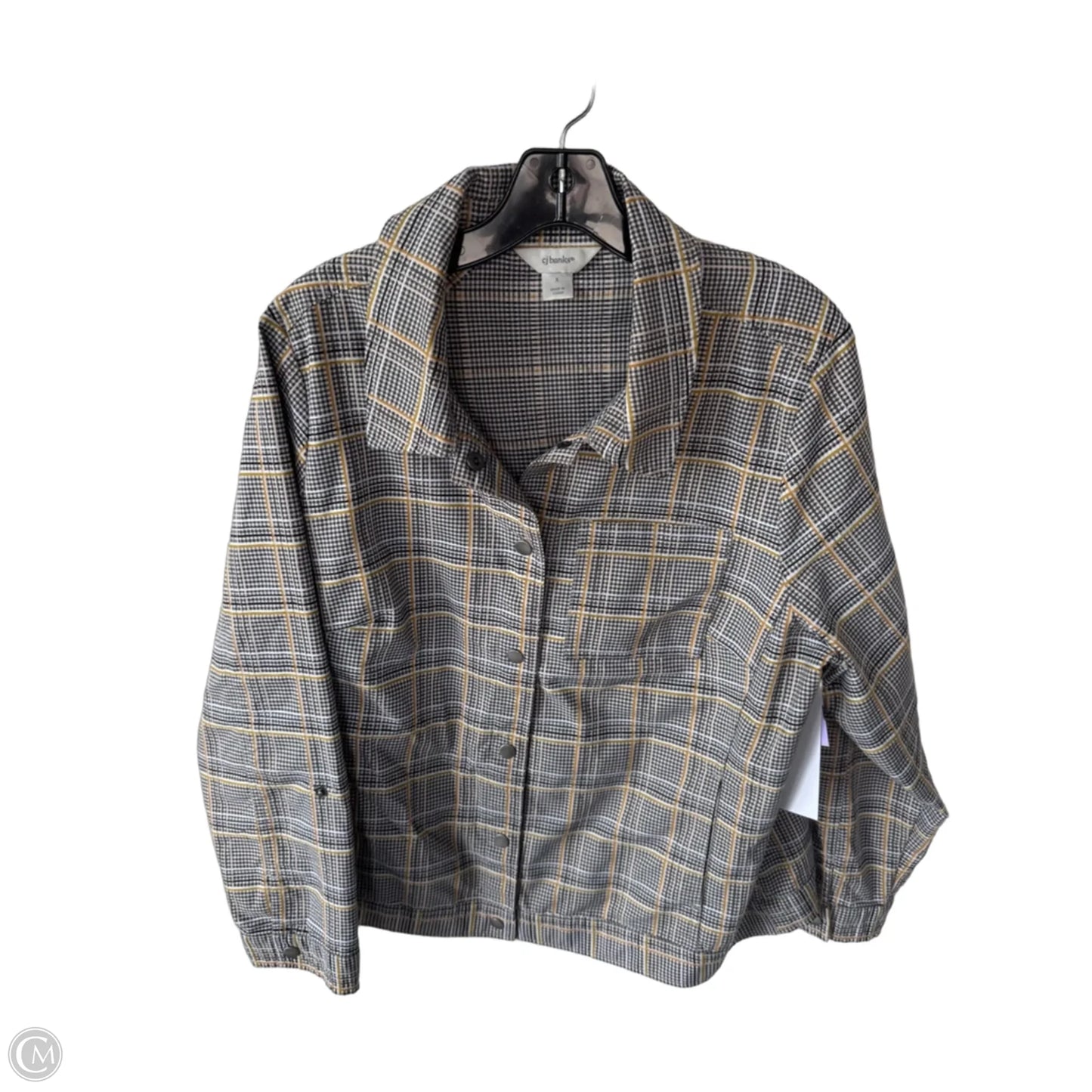 Jacket Denim By Cj Banks In Black & Gold, Size: Xl