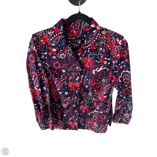 Top Long Sleeve By Talbots In Blue & Red & White, Size: Mp