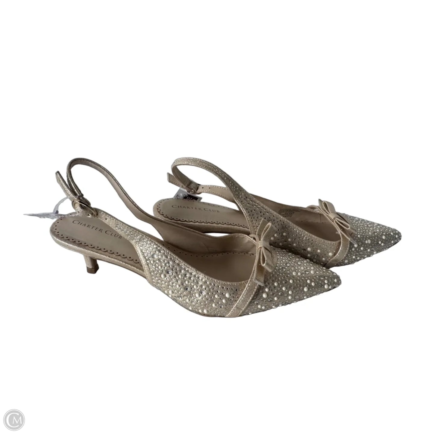 Shoes Heels Kitten By Charter Club In Gold & White, Size: 8