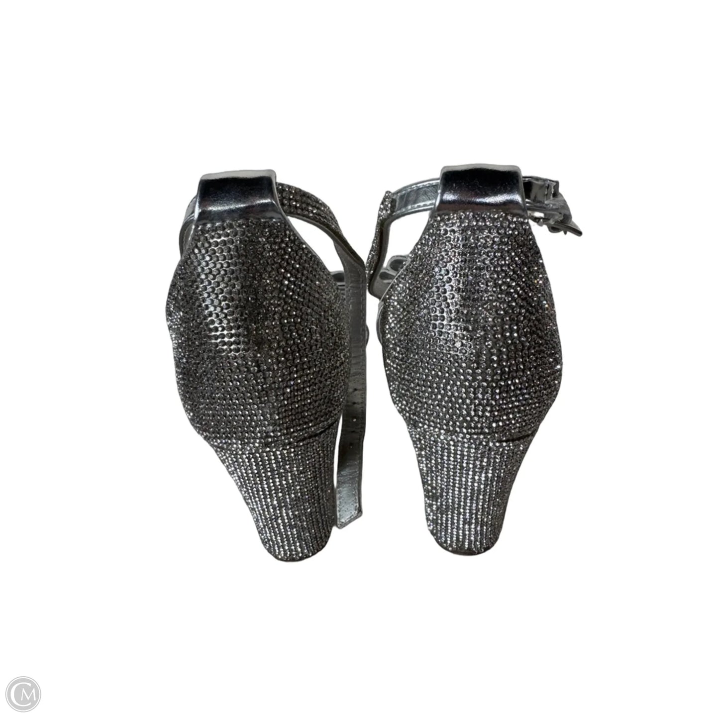 Sandals Heels Block By Windsor In Silver, Size: 8.5