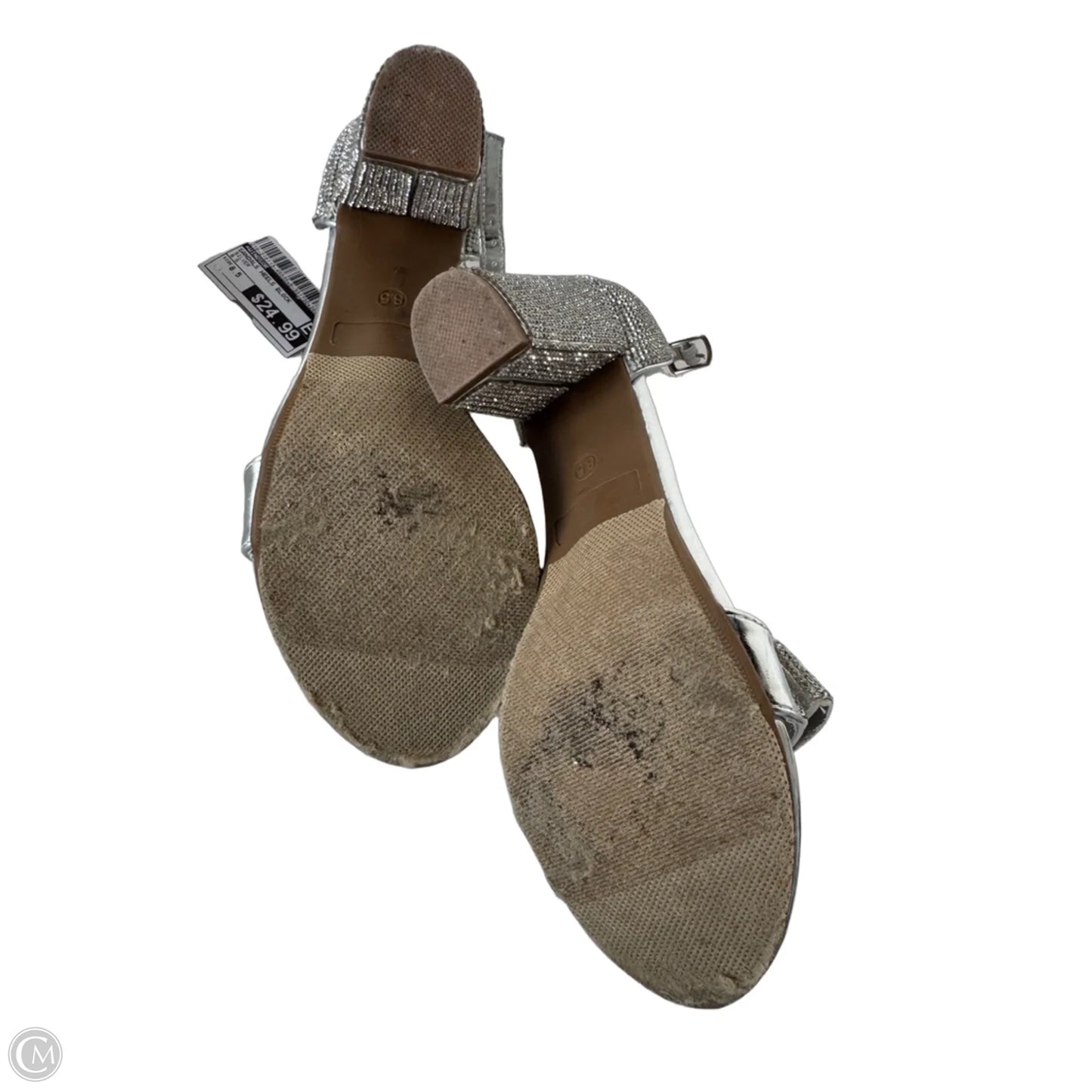 Sandals Heels Block By Windsor In Silver, Size: 8.5