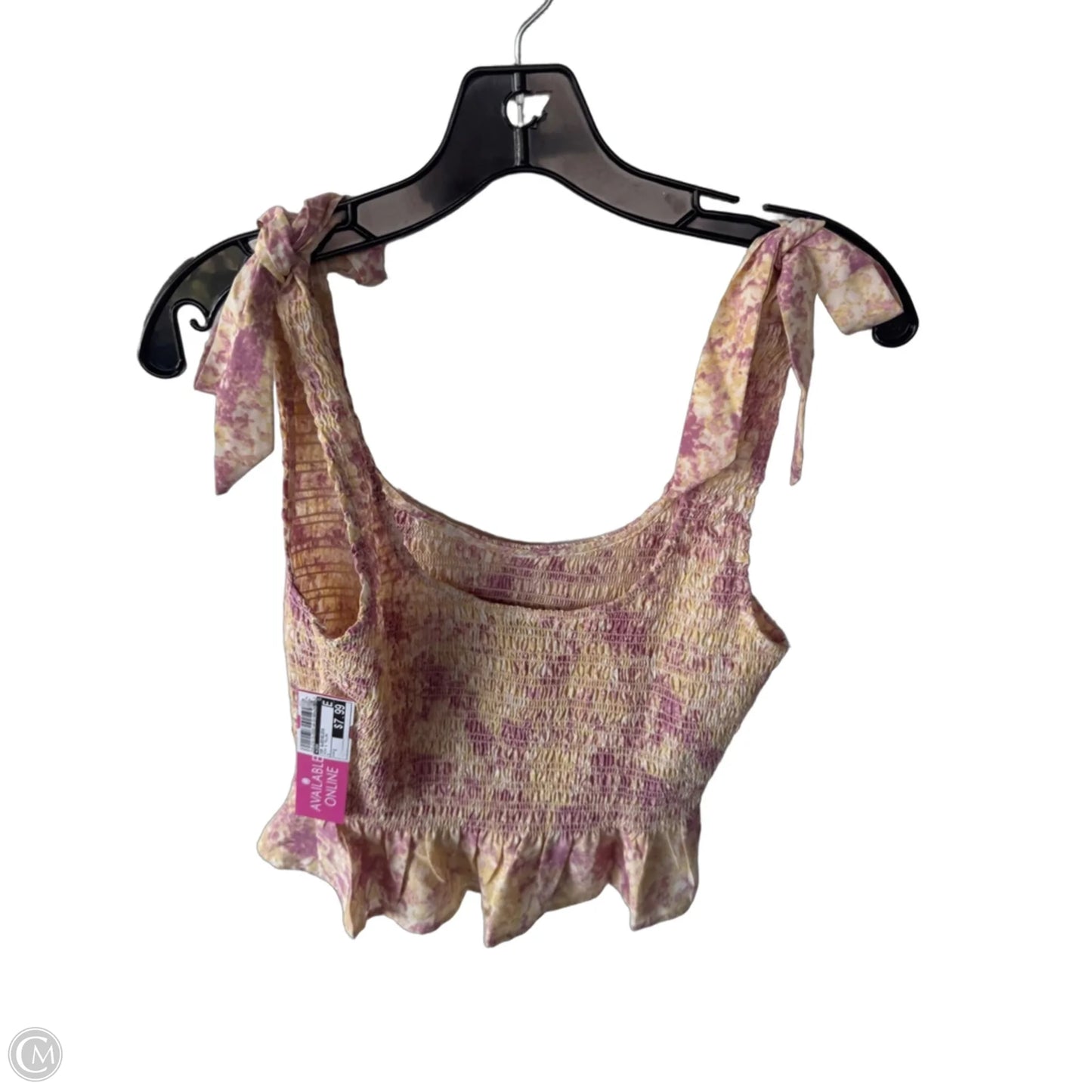Top Sleeveless By Lush In Pink & Yellow, Size: S