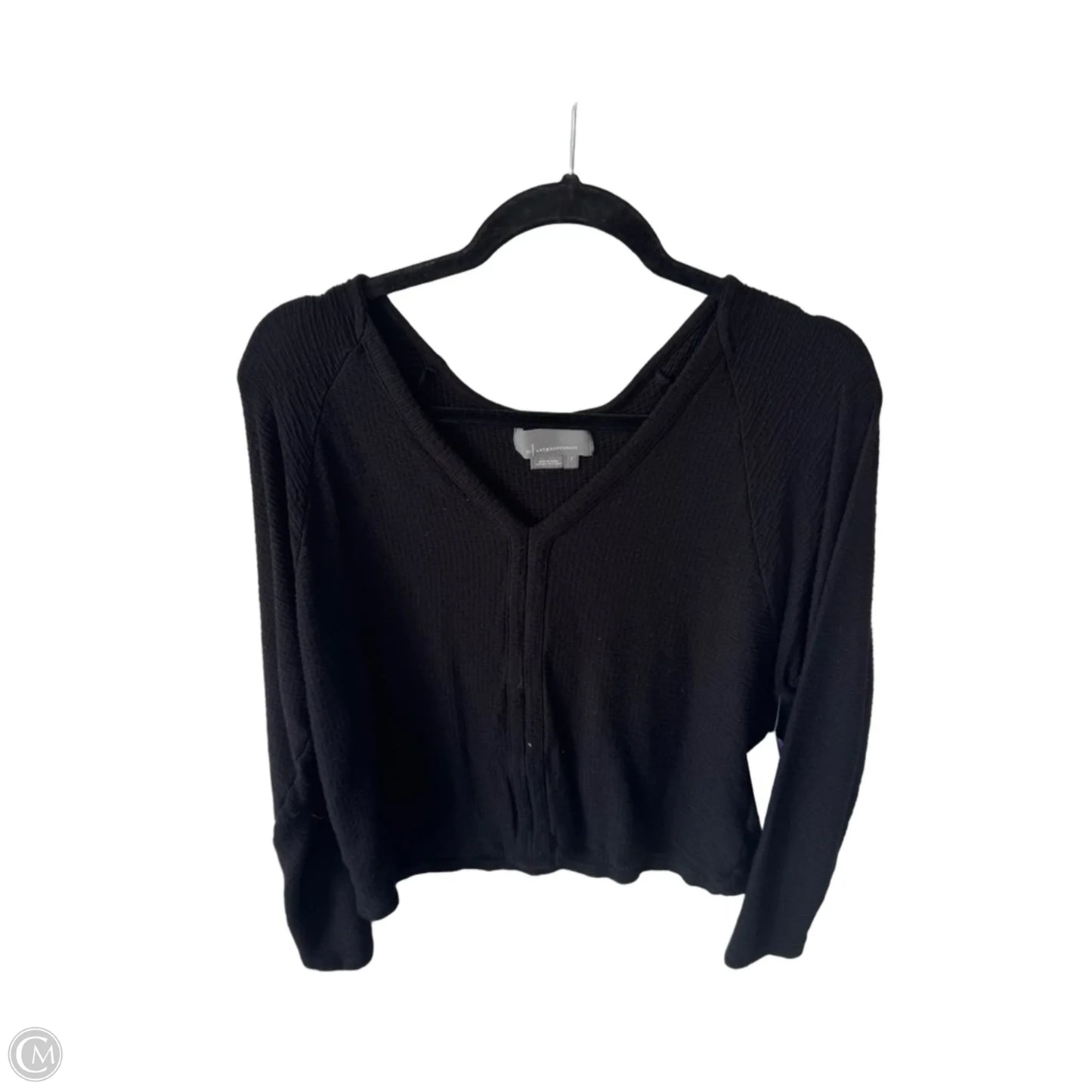 Top Long Sleeve By Anthropologie In Black, Size: S
