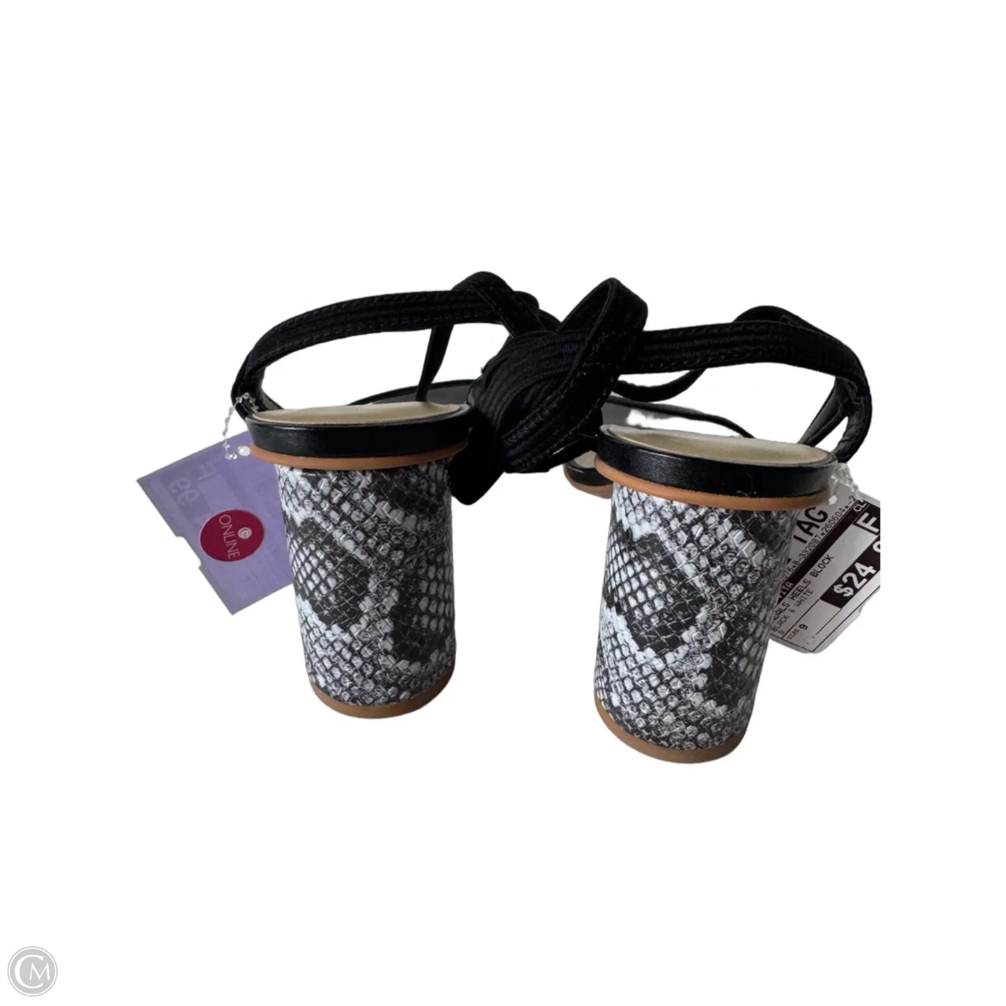 Sandals Heels Block By Dolce Vita In Black & White, Size: 9