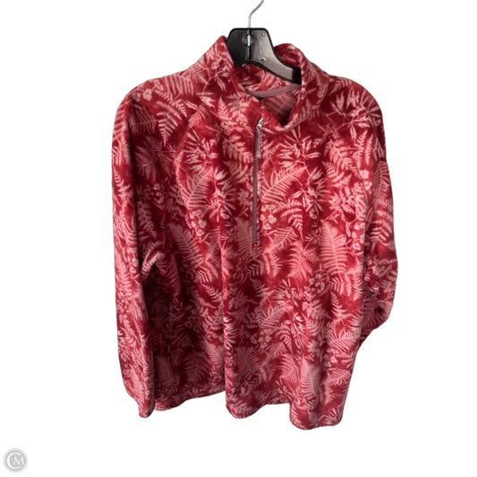 Jacket Fleece By Eddie Bauer In Red & White, Size: 3x