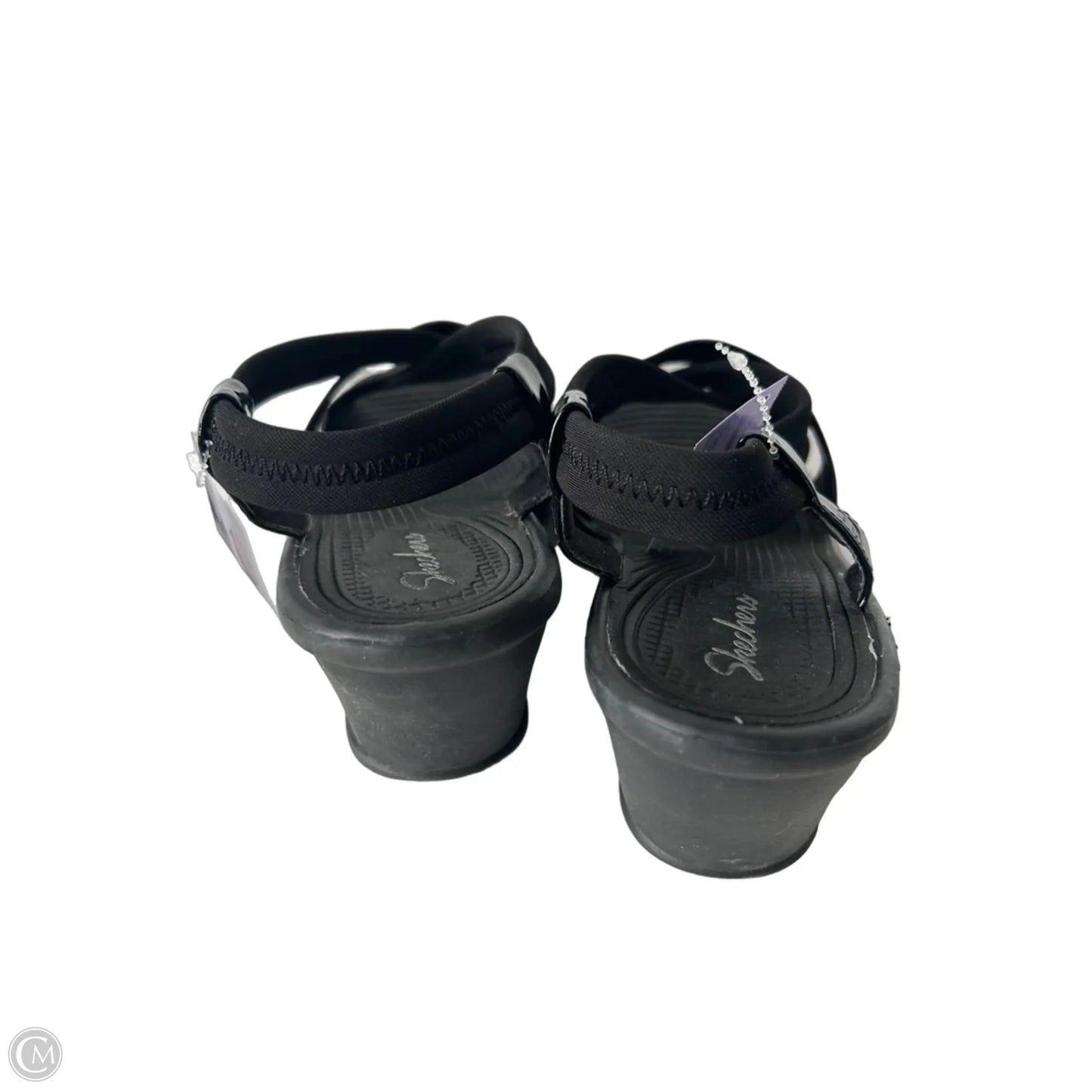 Sandals Heels Wedge By Skechers In Black & Blue, Size: 11