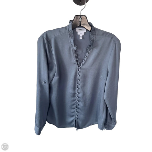 Blouse Long Sleeve By Express In Blue, Size: M